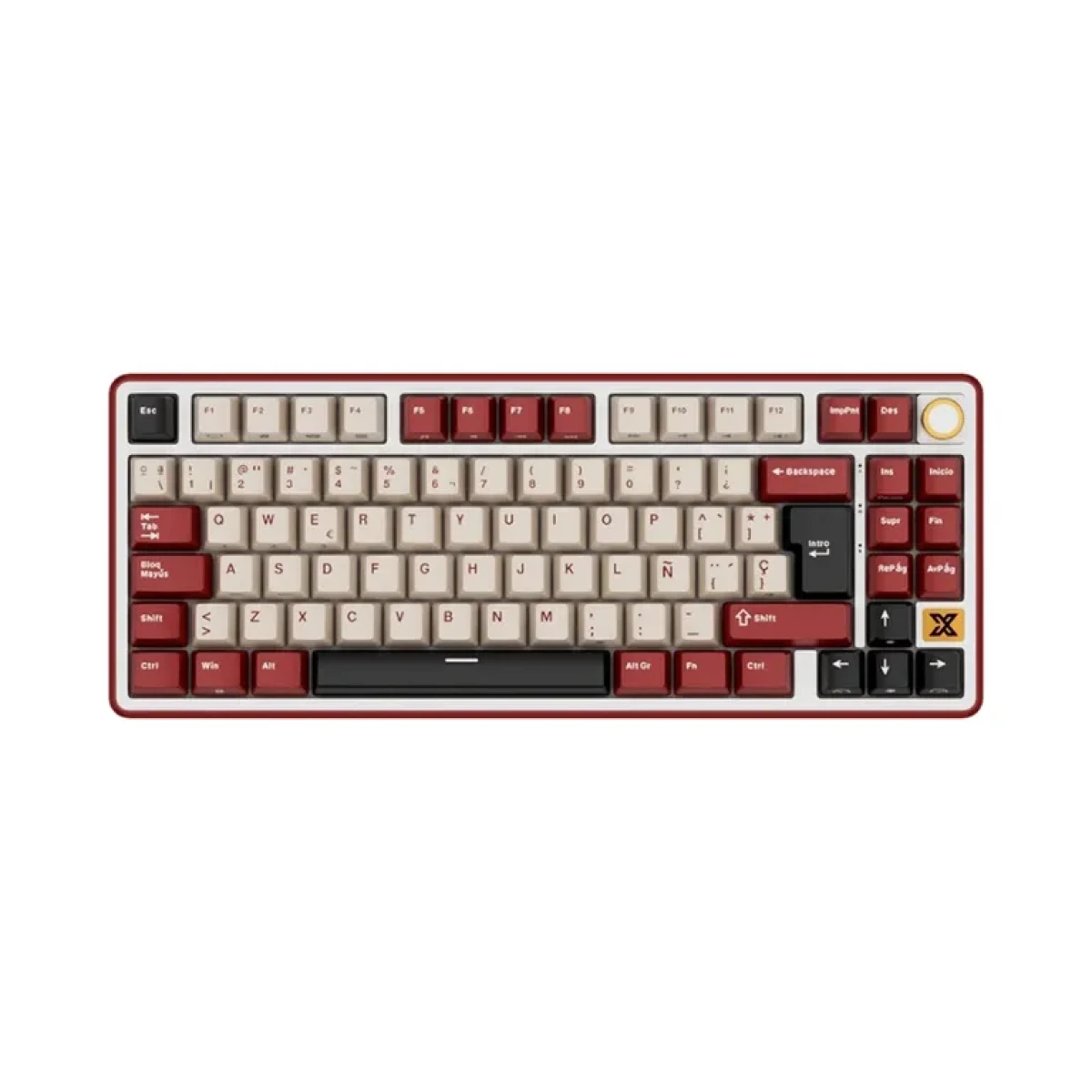RK X87 Bordeaux Red 80% TKL CABLEADO LAYOUT ESPAÑOL